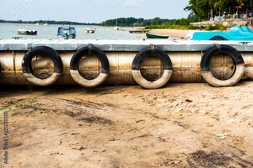 ferry pier with tires