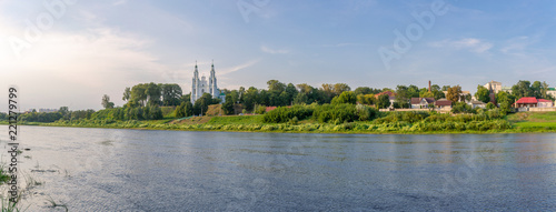 The panorama of Polotsk in the sunset light, Belarus