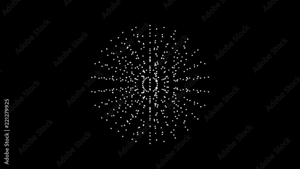 4k Technology Sphere Box Spinning/
Abstract minimal high tech animation of a sphere with dots particles spinning