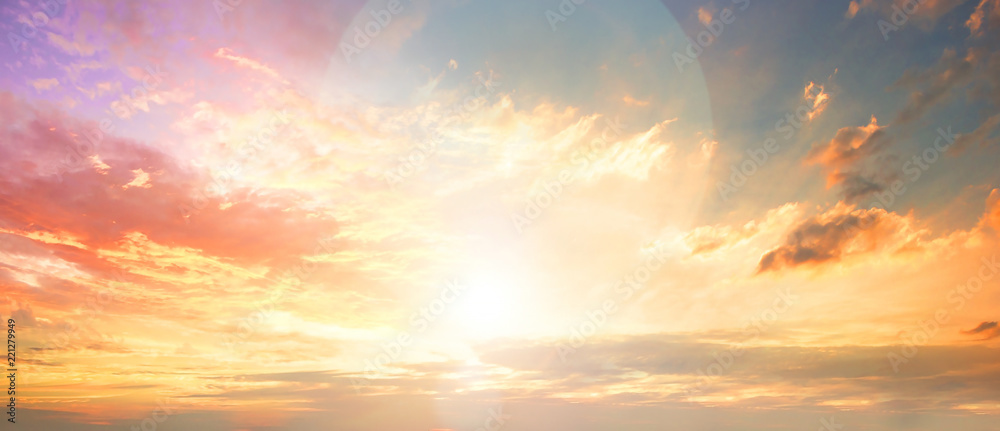 Celestial World concept:Sunset / sunrise with clouds - obrazy, fototapety, plakaty 