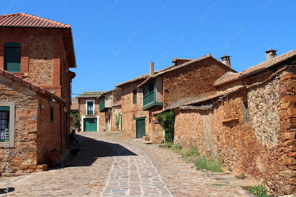 Traditional stone houses in Castrillo de los Polvazares, a small village in Leon.