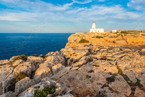 Sunset in Cavalleria Lighthouse on Minorca Island northern shore, Balearic Islands, Spain. © Anibal Trejo