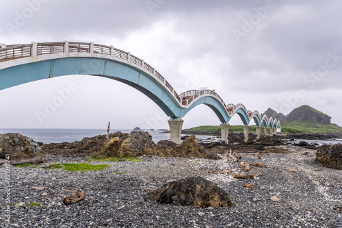 Taitung,Taiwan-August 15,2018: Sanxiantai is located in the north of Chenggong Township in Taitung County. it is compsed of offshore islands and coral reefs. photo