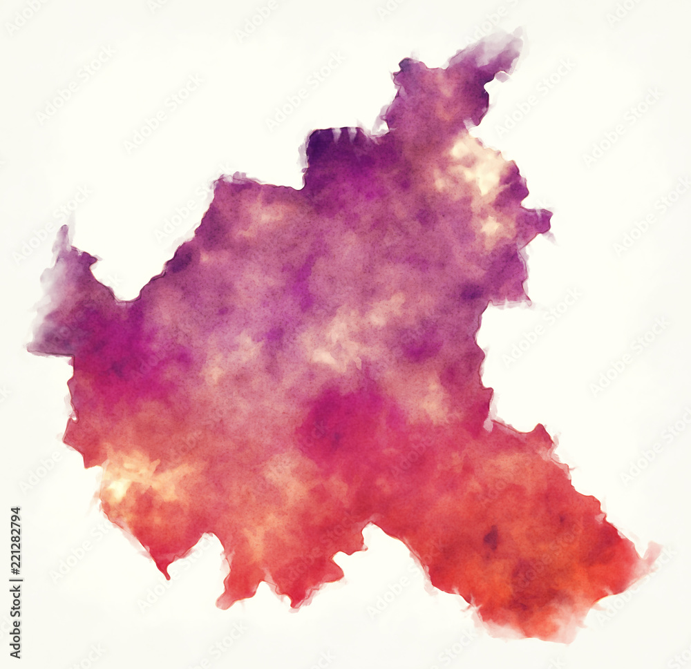 Hamburg federal state watercolor map of Germany in front of a white background Hamburg federal state watercolor map of Germany in front of a white background