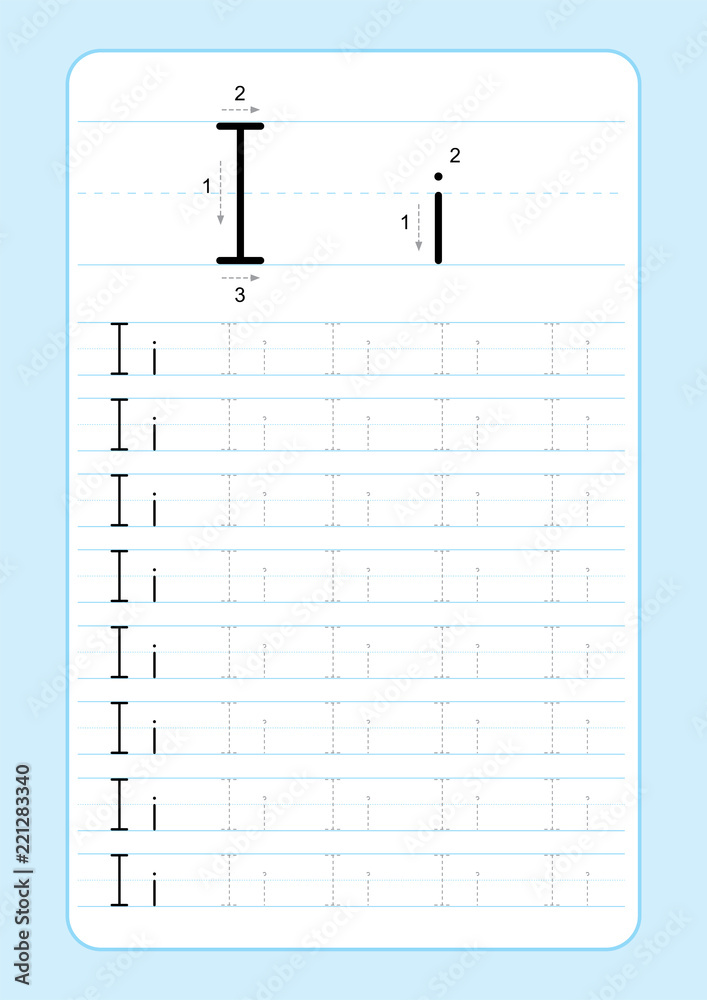 alphabet letters tracing worksheet with alphabet letters basic writing practice for kindergarten kids a4 paper ready to print vector illustration stock vector adobe stock