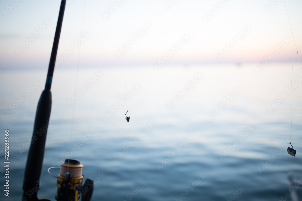 Charted Fishing Line with bait Charted Fishing Line with bait