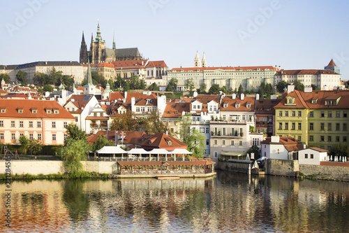 Prague summer colorful cityscape. Czech republic in summer