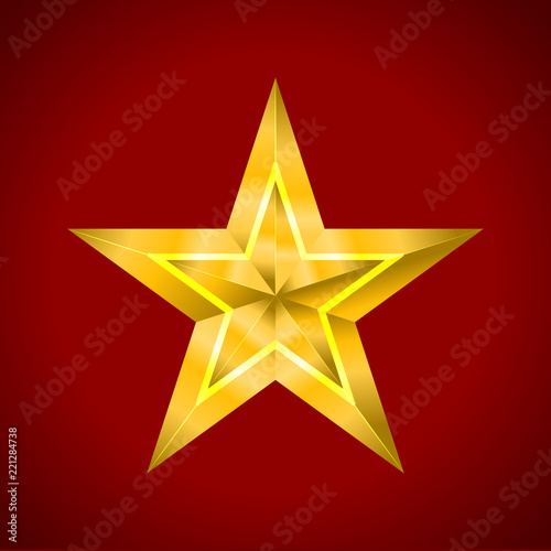 Star Vector realistic metallic golden isolated yellow 3D