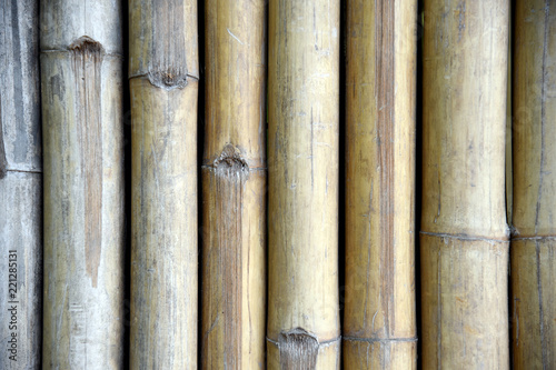 Wooden panel for barriers. Wood wall background  old brown tone bamboo plank fence texture for background.