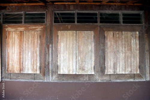 Vintage Thai style wooden window.