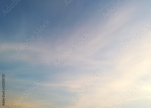 Blue sky and white clouds in morning sky, beautiful nature background.