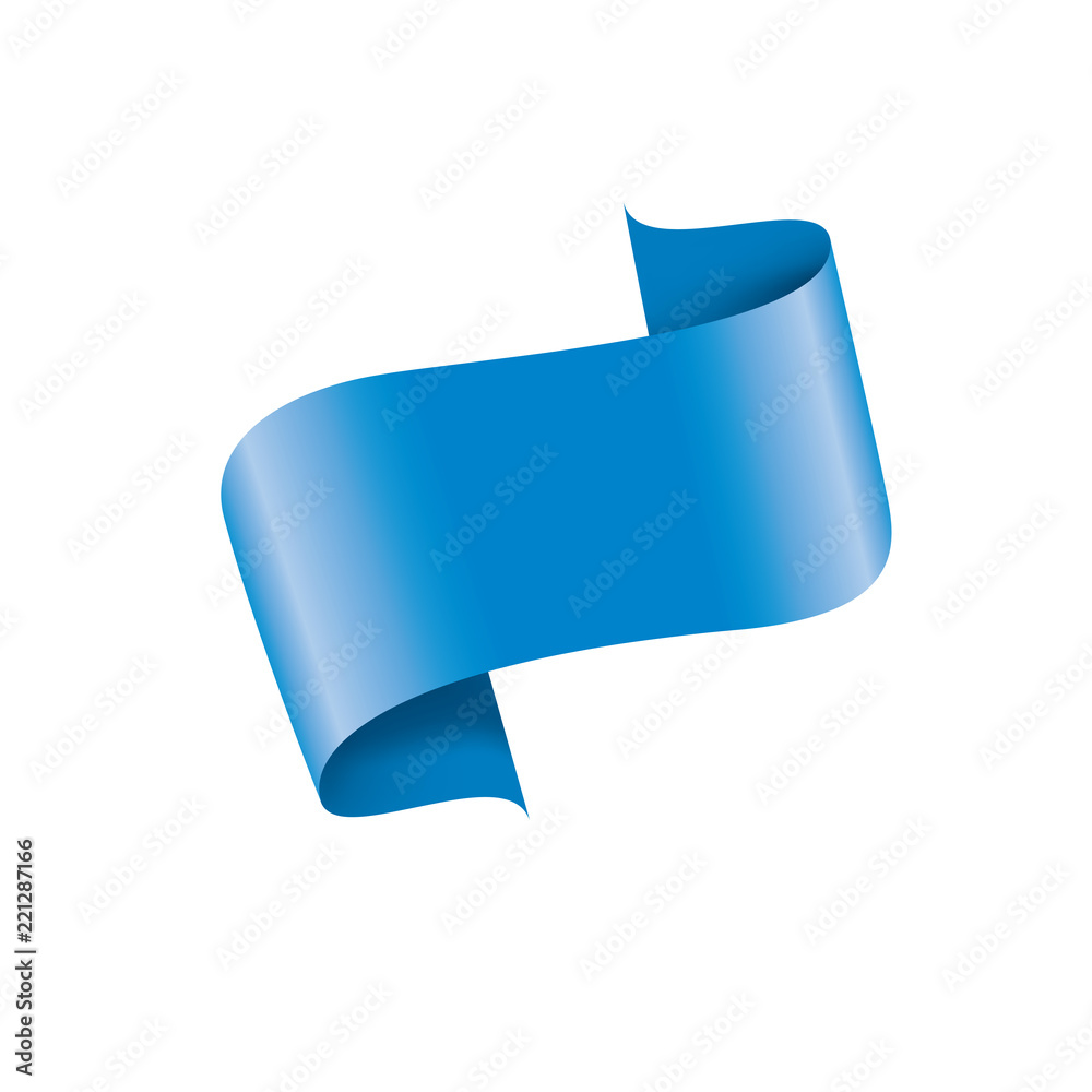 Waving the blue flag on a white background Waving the blue flag on a white background