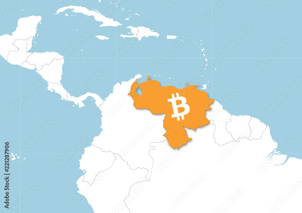 Fototapeta premium In venezuela the bitcoin and other crypto currencies are spreading