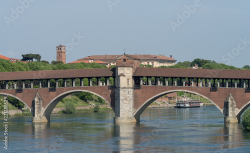 Ponte Coperto bridge, Pavia, Lombardy, Italy