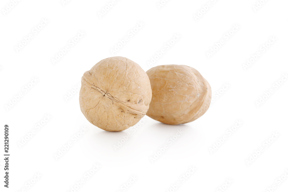 beautiful walnuts isolated on white background beautiful walnuts isolated on white background