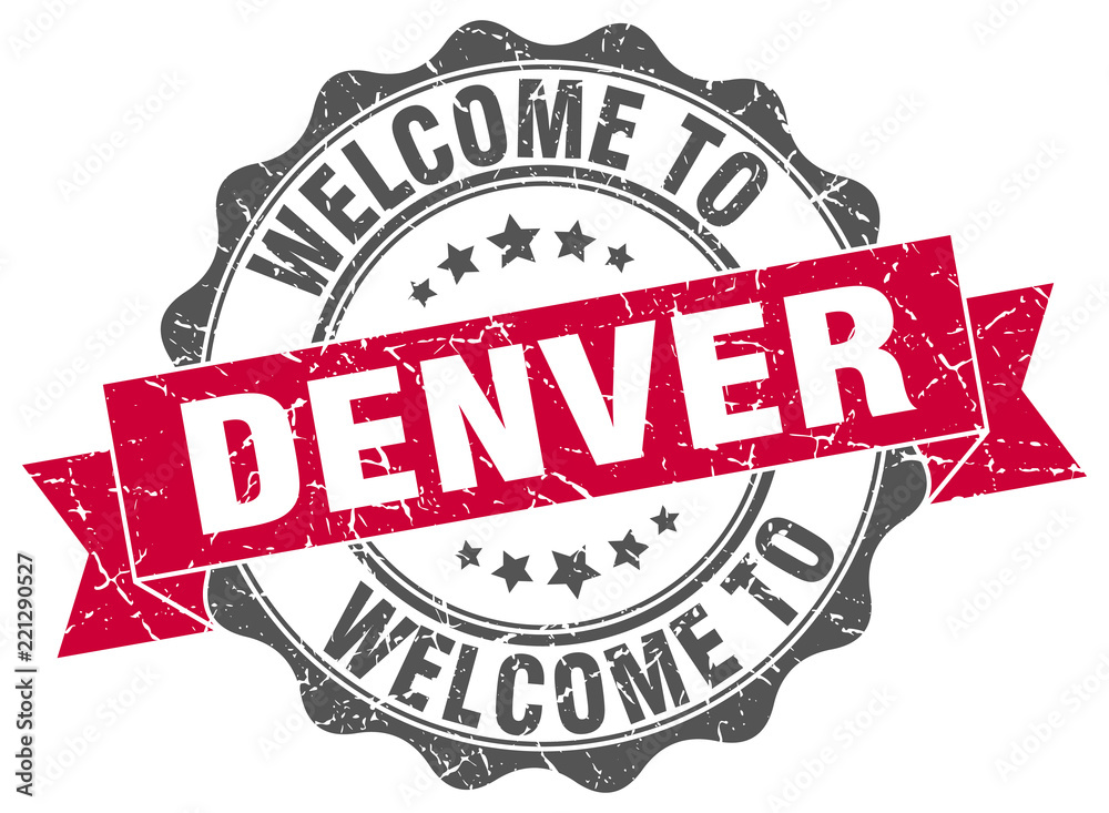 Fototapeta premium Denver round ribbon seal