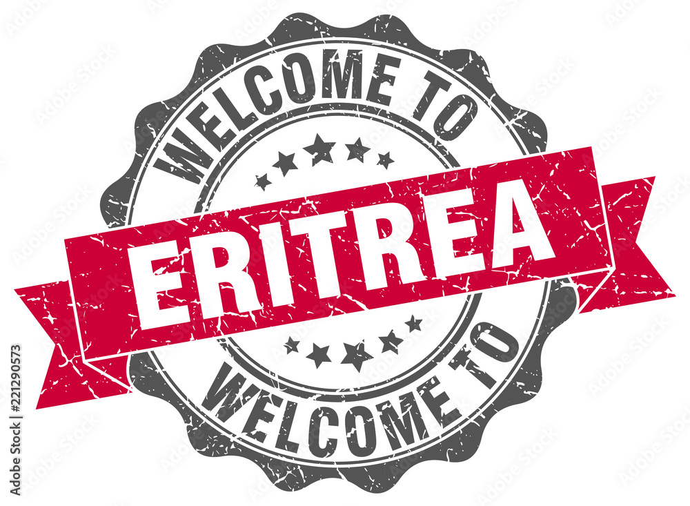 Obraz premium Eritrea round ribbon seal