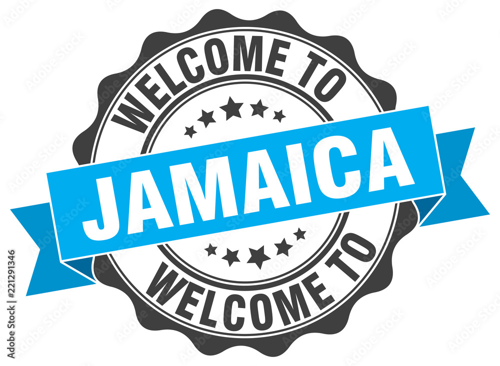 Fototapeta premium Jamaica round ribbon seal