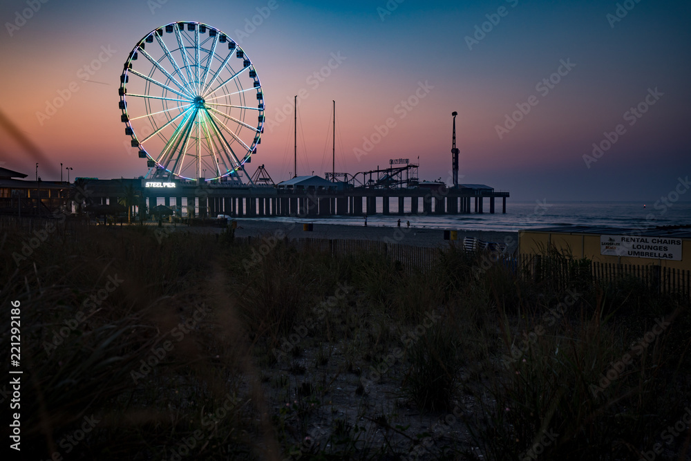 Steel Pier Ferris Wheel Sunrise