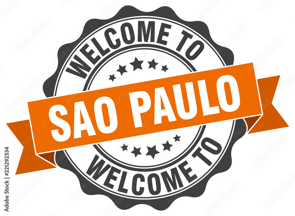 Fototapeta premium Sao Paulo round ribbon seal