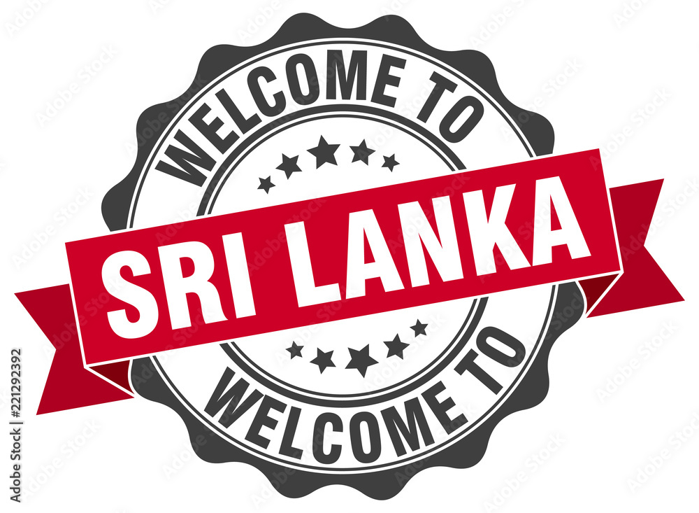 Fototapeta premium Sri Lanka round ribbon seal