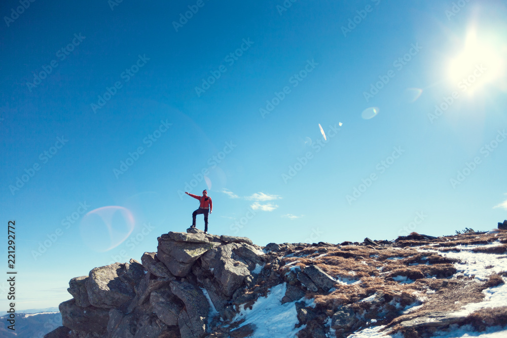 Fototapeta premium Climber on top.