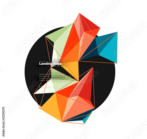 Vector 3d triangle abstract background  polygonal geometric design