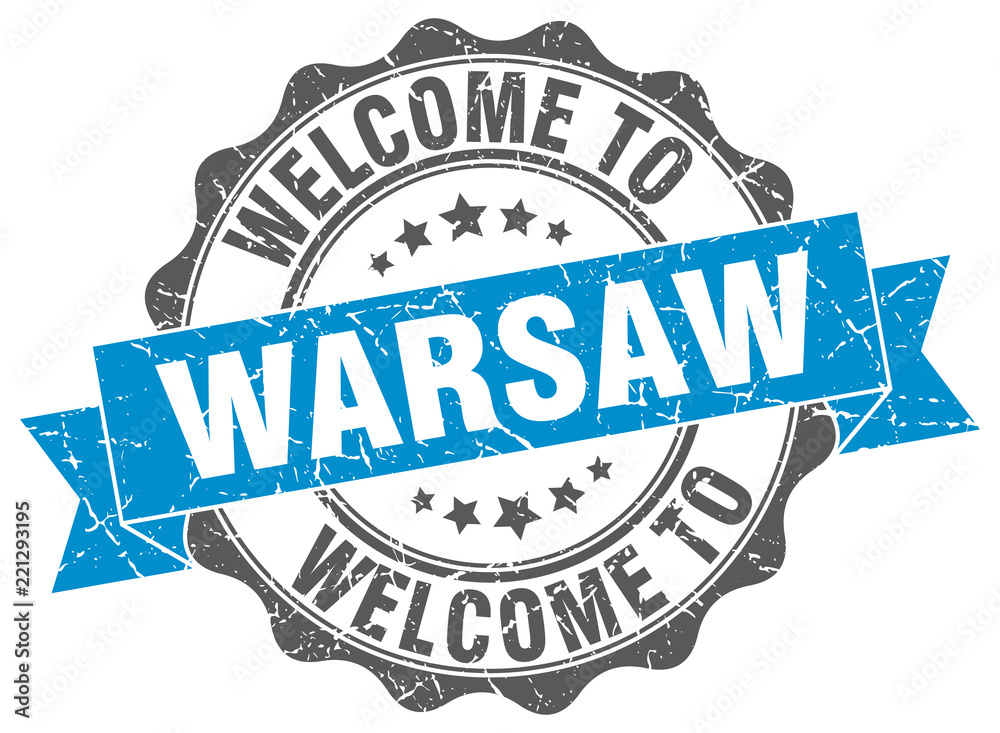 Obraz premium Warsaw round ribbon seal