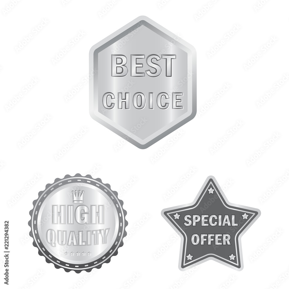 Obraz premium Isolated object of emblem and badge sign. Collection of emblem and sticker stock symbol for web.