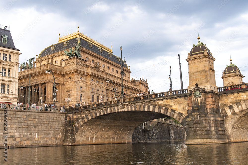 View of the National Theater of the Czech Republic from the Vltava River