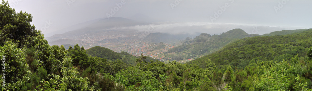 A landscape of Santa Cruz de Tenerife from the Mirador Cruz del Carmen viewpoint
