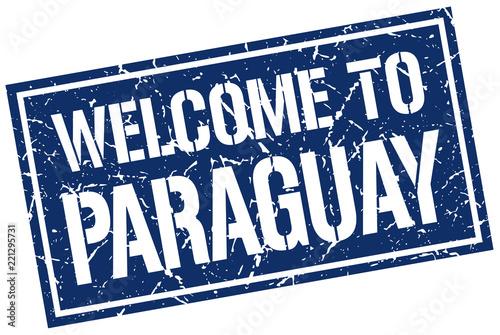 welcome to Paraguay stamp