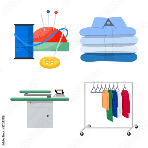 Vector illustration of laundry and clean symbol. Set of laundry and clothes stock vector illustration.