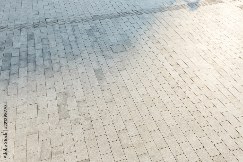 Fototapeta premium Modern city square floor texture background,high angle view