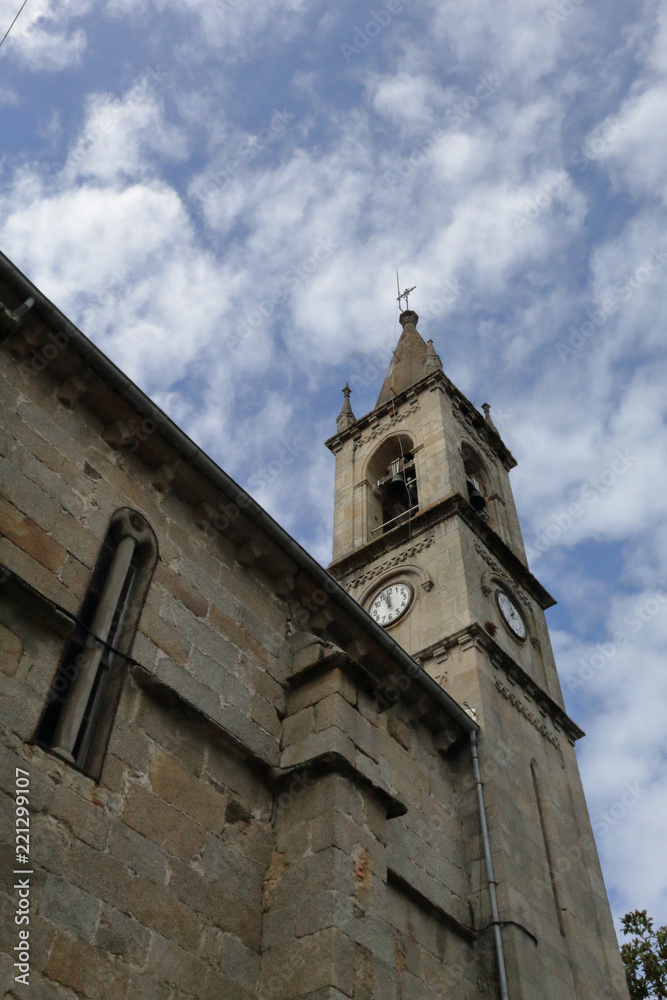 Bell tower of the Iglesia de Santiago in Betanzos, Galicia, Spain