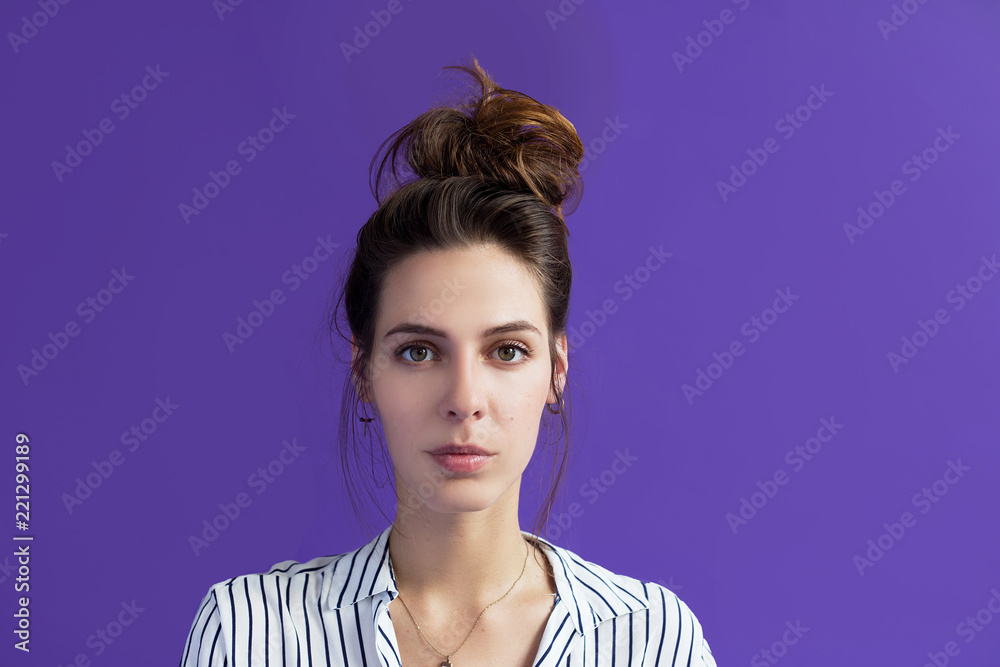 A calm, emotionless woman's face, a photo on her passport. Absence of emotions and reactions, stiff face, callousness, uninteresting, relaxed face, mannequin, stony expression A calm, emotionless woman's face, a photo on her passport. Absence of emotions and reactions, stiff face, callousness, uninteresting, relaxed face, mannequin, stony expression