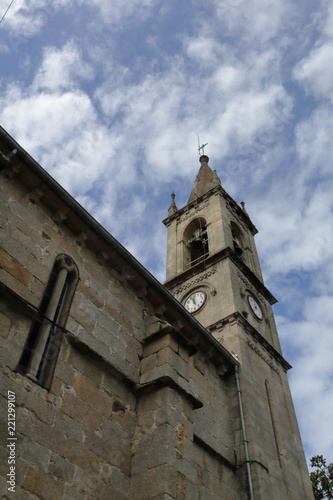 Obraz na płótnie Bell tower of the Iglesia de Santiago in Betanzos, Galicia, Spain w salonie