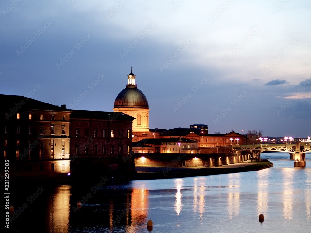 Sunset on River in Toulouse