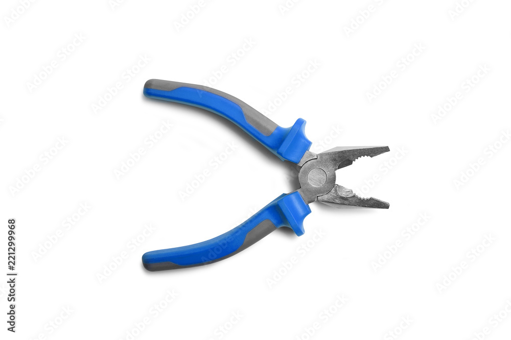 Pliers tools blue and gray color isolated on white Pliers tools blue and gray color isolated on white