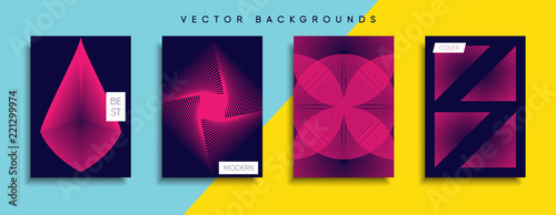 Vector cover designs. Future Poster template. Smartphone modern background set.