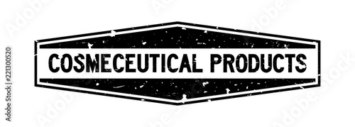 Grunge black cosmeceutical word rubber seal stamp on white background