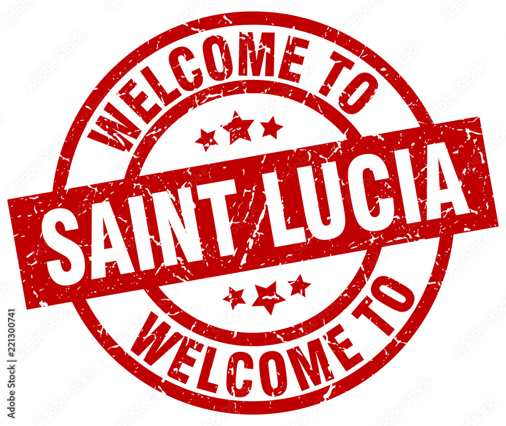 welcome to Saint Lucia red stamp welcome to Saint Lucia red stamp