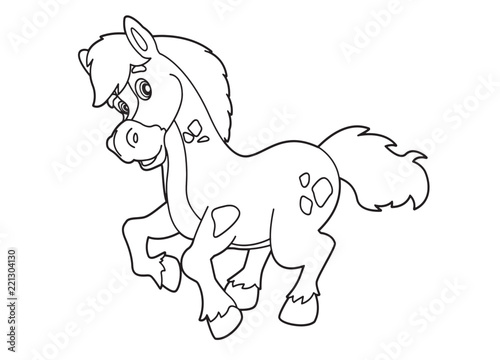 Coloring page - horse - vector coloring page - illustration for children