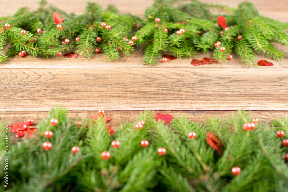Christmas background with fir branches