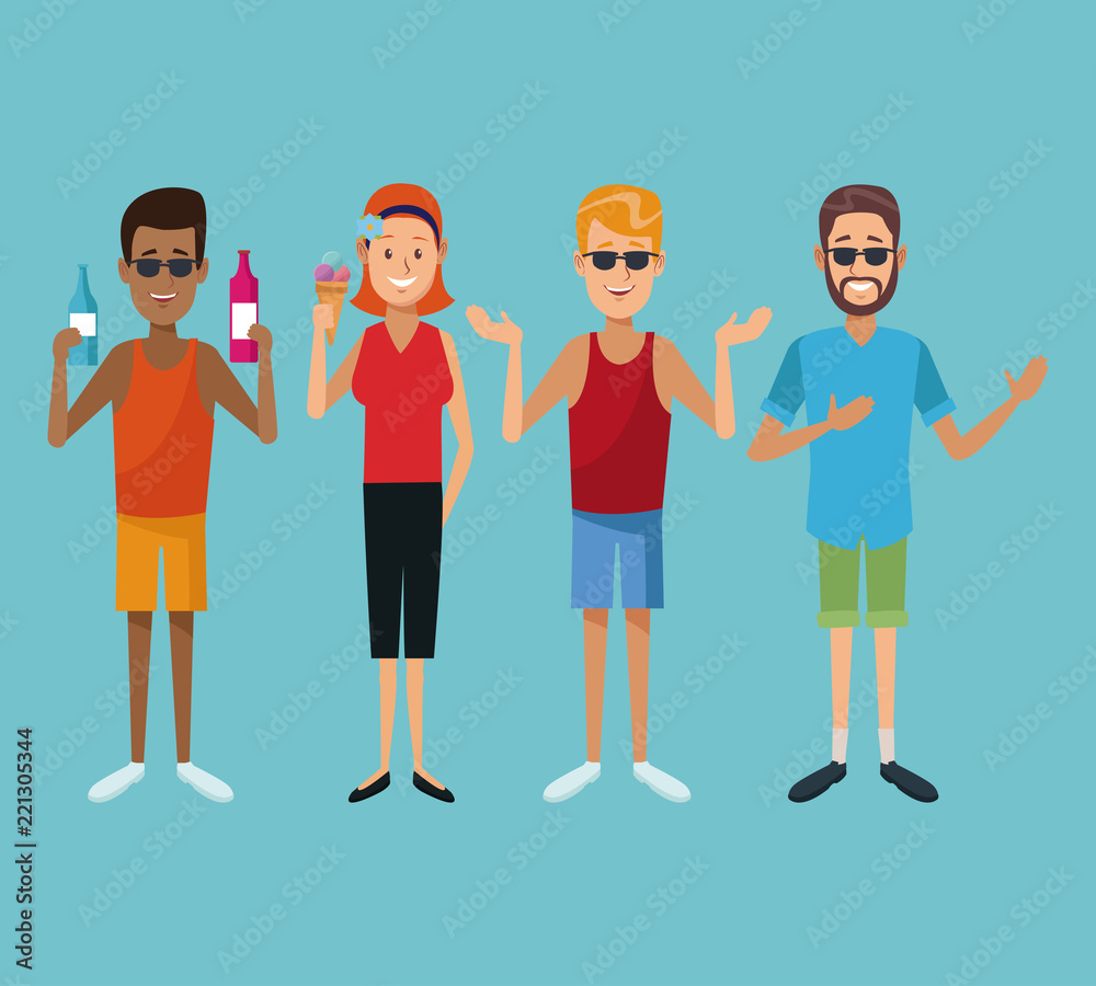 Obraz premium Summer people cartoon