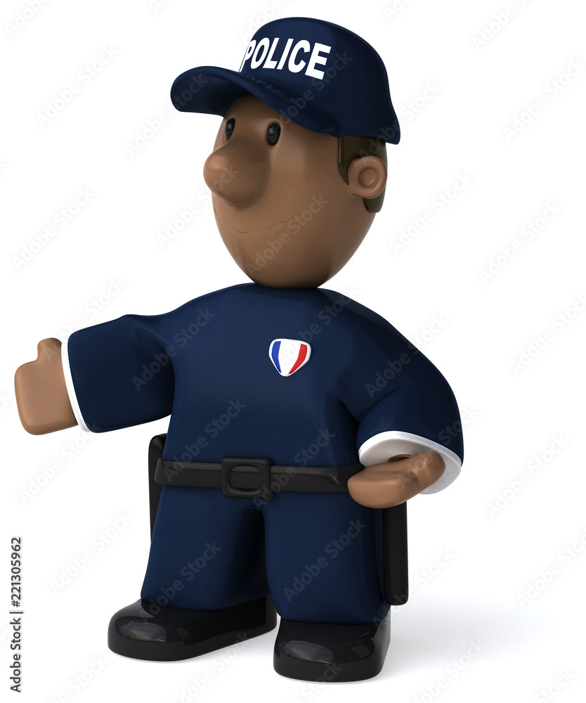 Fun policeman - 3D Illustration Fun policeman - 3D Illustration