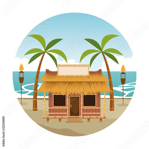 Beach kiosk cartoon