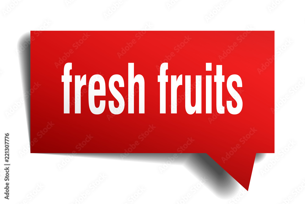fresh fruits red 3d speech bubble fresh fruits red 3d speech bubble