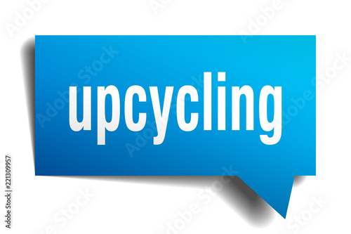 upcycling blue 3d speech bubble