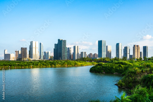 panoramic city skyline in hangzhou china © THINK b